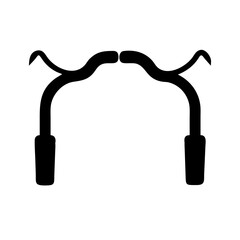 The classic handlebar wide and looping tips mustache on transparent background for web and graphic design