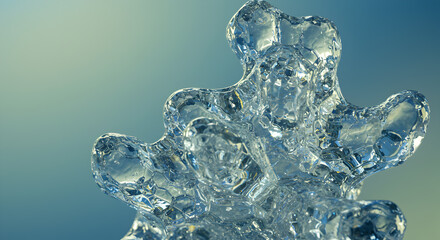 Close Up View Of Water Splash Against A Blurred Blue Background