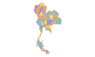 Obraz premium Multicolor Map of Thailand with Provinces