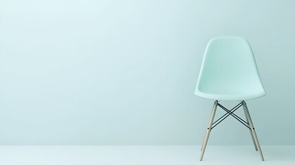 Pale Green Chair Against a Mint Wall