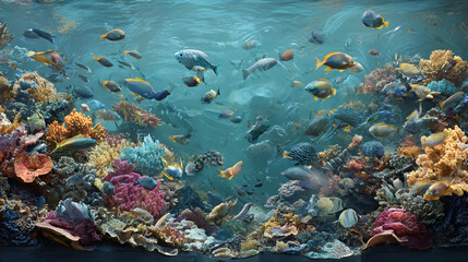 Fototapeta premium reef life captured in motion