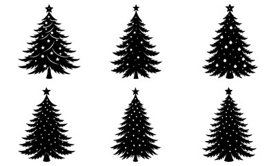 Fototapeta premium Christmas Tree Silhouette vector illustration