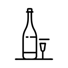 Wine bottle bar or wine related on transparent background for web and graphic design