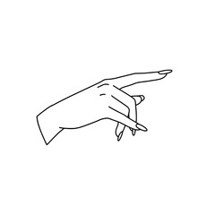 Stylized hand pointing gesture icon representing concepts of direction, guidance, and communication