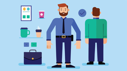 vector illustration man blue suit