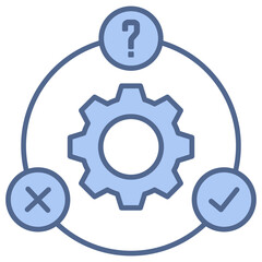 Decision Support System Blue Icon