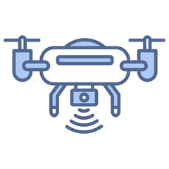 Autonomous Drone Blue Icon
