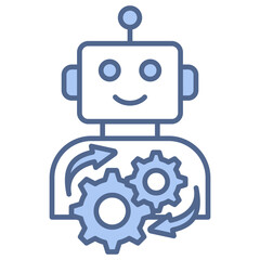 Robotic Process Automation Blue Icon