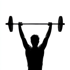 Fototapeta premium Silhouette of Weightlifter Strength, Fitness, and Power