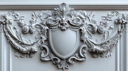 Ornate, decorative panel with shield motif