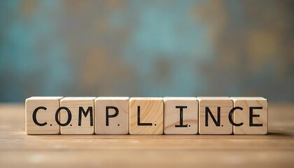 Work safety and compliance concept. Wooden blocks safety-related icons, including compliance, health, inspection, training, protection, regulatory, workplace safety, created with generative ai