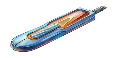 Futuristic Utility Knife Illustration with a Sleek and Modern Design Aesthetic