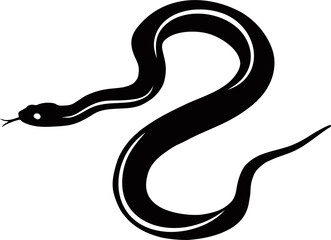 snake vector silhouette on transparent background