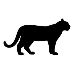 Black silhouette of a majestic feline ready to pounce on unsuspecting prey