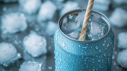 Refreshing Iced Drink in a Can
