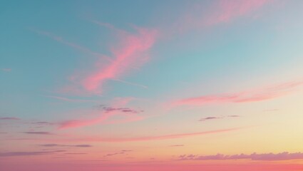 Obraz premium An exquisite gradient sky showcasing hues that transition from blazing red at the horizon to soothing pastel tones above. Great for backgrounds and atmospheric artwork.