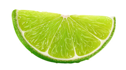 Juicy Slice of Lime Isolated on Transparent Background