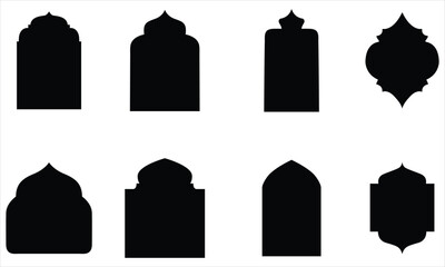 Islamic window silhouette set