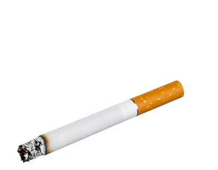  Smoldering Cigarette with Curling Smoke Trail, isolated on a transparent background.