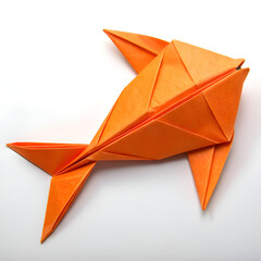 Origami Fish: Easy Paper Craft isolated on transparent background
