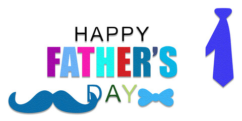 Happy father's day greeting with mustache & tie design