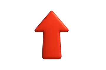 Vibrant Red Arrow Points Upward On Transparent Background
