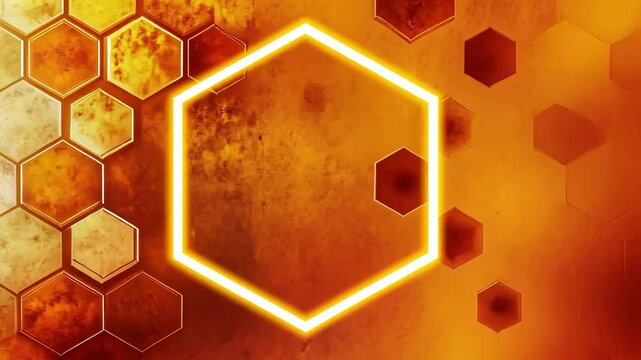 Abstract honey comb design with glowing hexagon graphic illustration