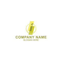 letter i logo design for company identity or business with creative illustration