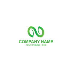 letter n logo design for herbal product or company with creative illustration