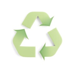 Obraz premium Curved Arrow Recycle Symbol on Clean White Background