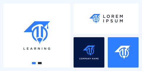 Learning logo inspiration with hat and pen