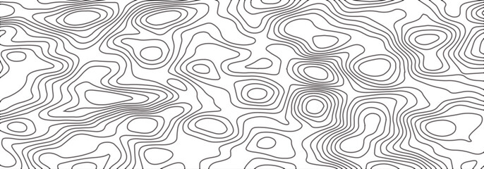 Abstract topographic map contour, white background and black wave lines pattern texture. geographic contour map grid backdrop paper texture. terrain path isolated on a background.