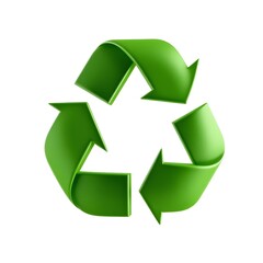 Obraz premium Curved Arrow Recycle Symbol on Clean White Background