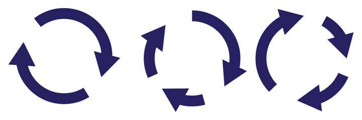 circle arrow icon set. circular arrow icon, refresh, reload arrow icon symbol sign, vector illustration