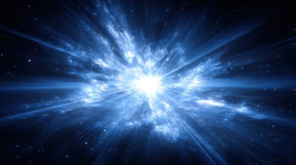 Cosmic Explosion of Light and Energy in Deep Space Abstract Illustration Concept