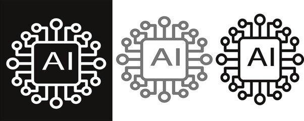 Set of AI logo icon design vector illustration