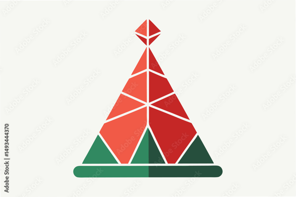 Leinwandbilder vector illustration of abstract geometric shapes in red tones with a moon-like circle in a minimalis