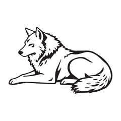 fox head logo design of black silhouette vector illustration