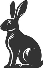 Drawing of a hare black animal silhouette