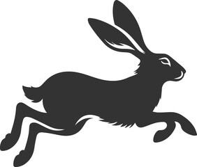 Drawing of a hare black animal silhouette