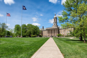 The campus of Penn State University in spring sunny day, State College, Pennsylvania.	