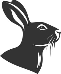 Drawing of a hare black animal silhouette