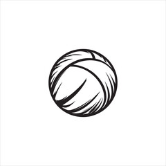 Printhand drawn basketball ball outline doodle icon vector for sport and team game concept