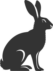 Drawing of a hare black animal silhouette
