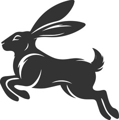 Drawing of a hare black animal silhouette