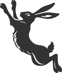 Drawing of a hare black animal silhouette
