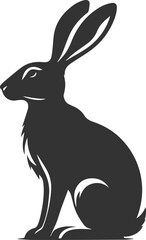 Drawing of a hare black animal silhouette
