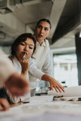 Multiracial and multicultural business team engaged in a dynamic discussion, analyzing and...