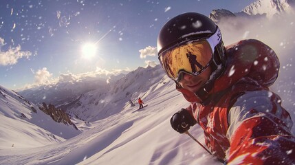 skier in the mountains