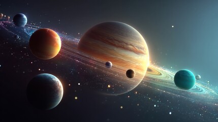 Planetary System with Jupiter and Moons